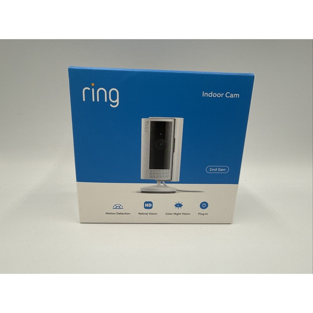 Ring Indoor Cam 2nd Gen Plug-In 1080p HD WiFi Security Camera White